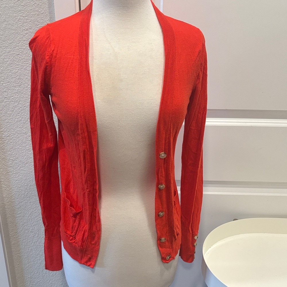 Set of 2 EUC LOFT Women's Cardigans Red and Pink